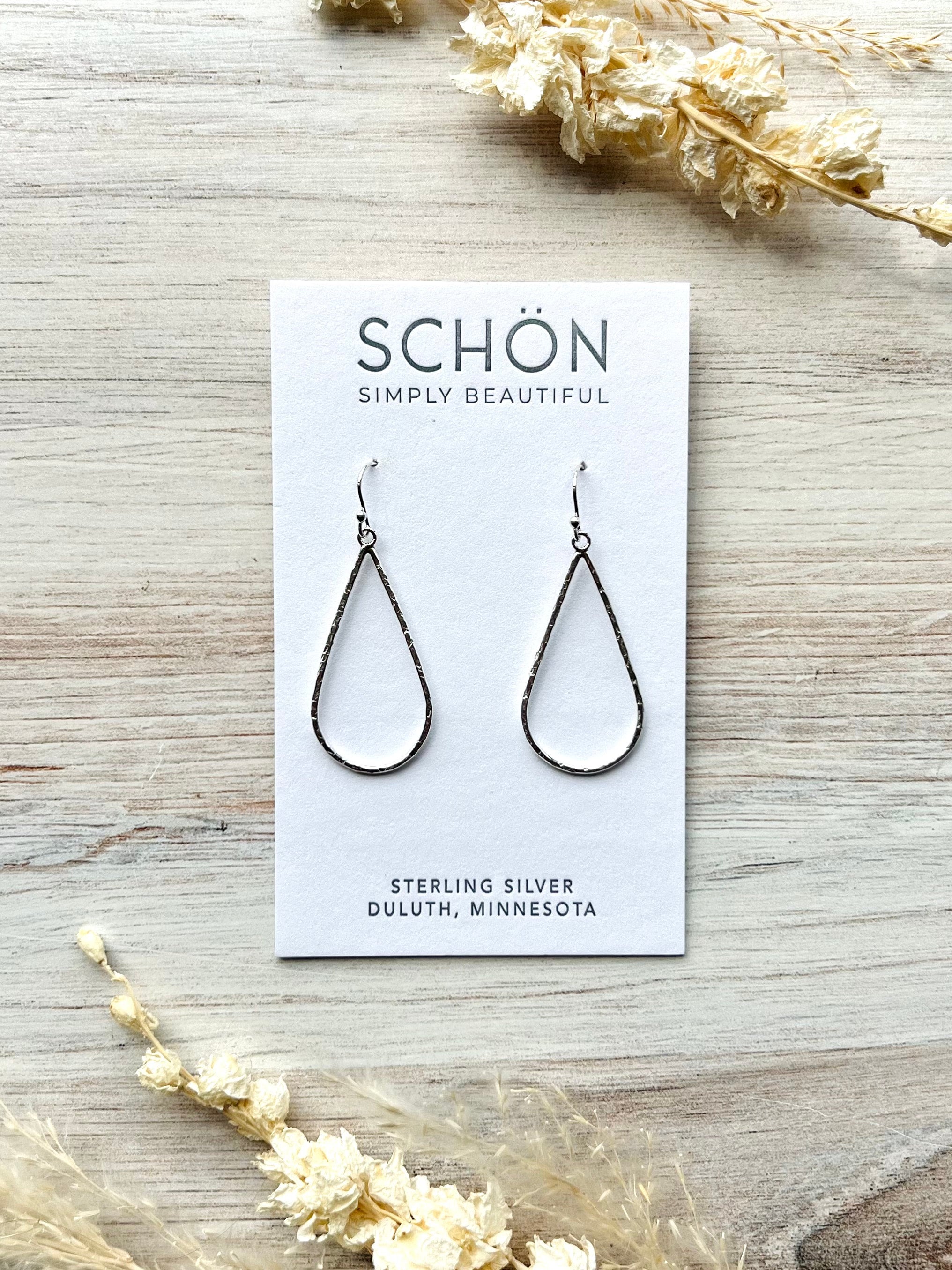 Silver Teardrop Hoop Earrings Duluth Studio Market