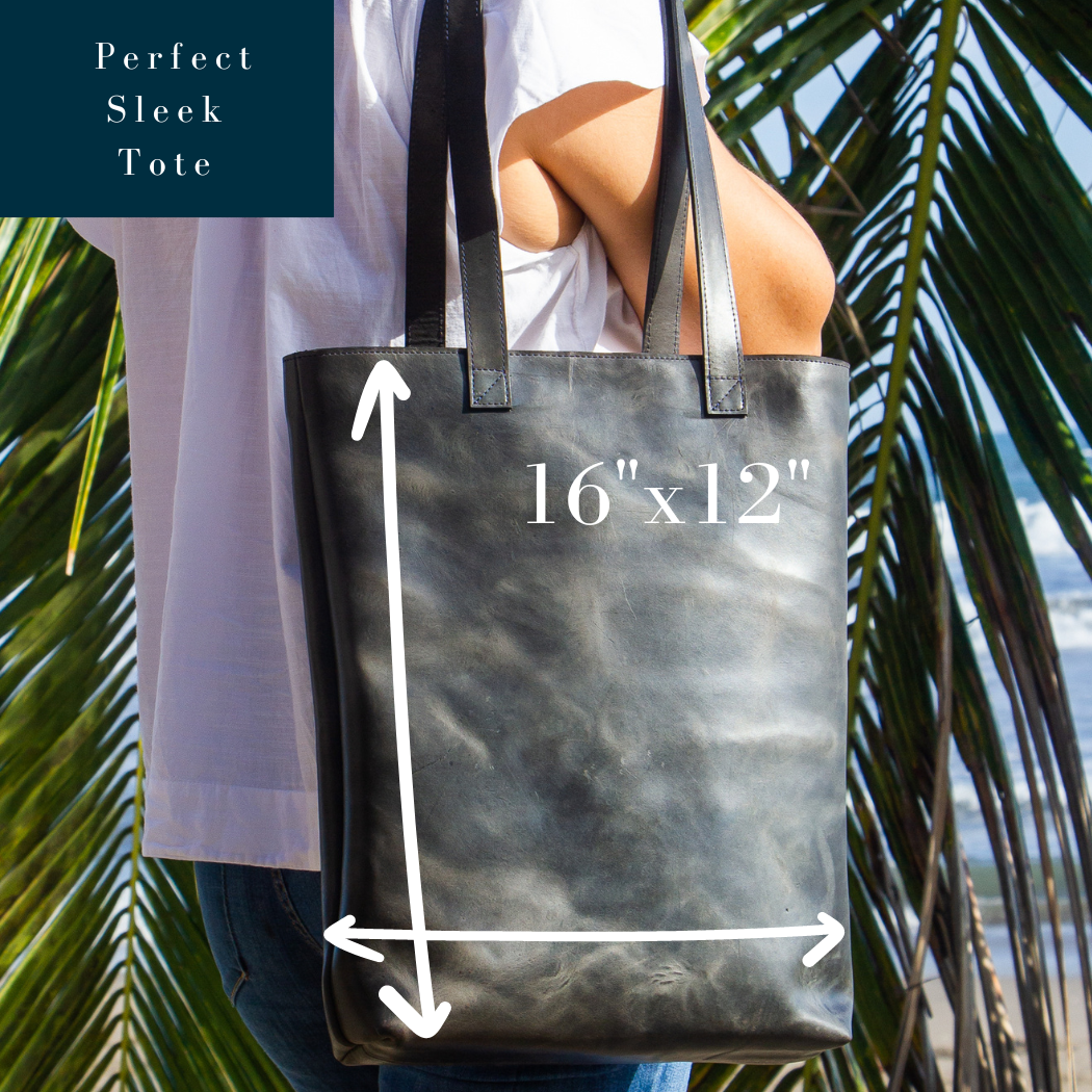 Fair Trade Handmade Artisanal Leather Tote Bag - Electric